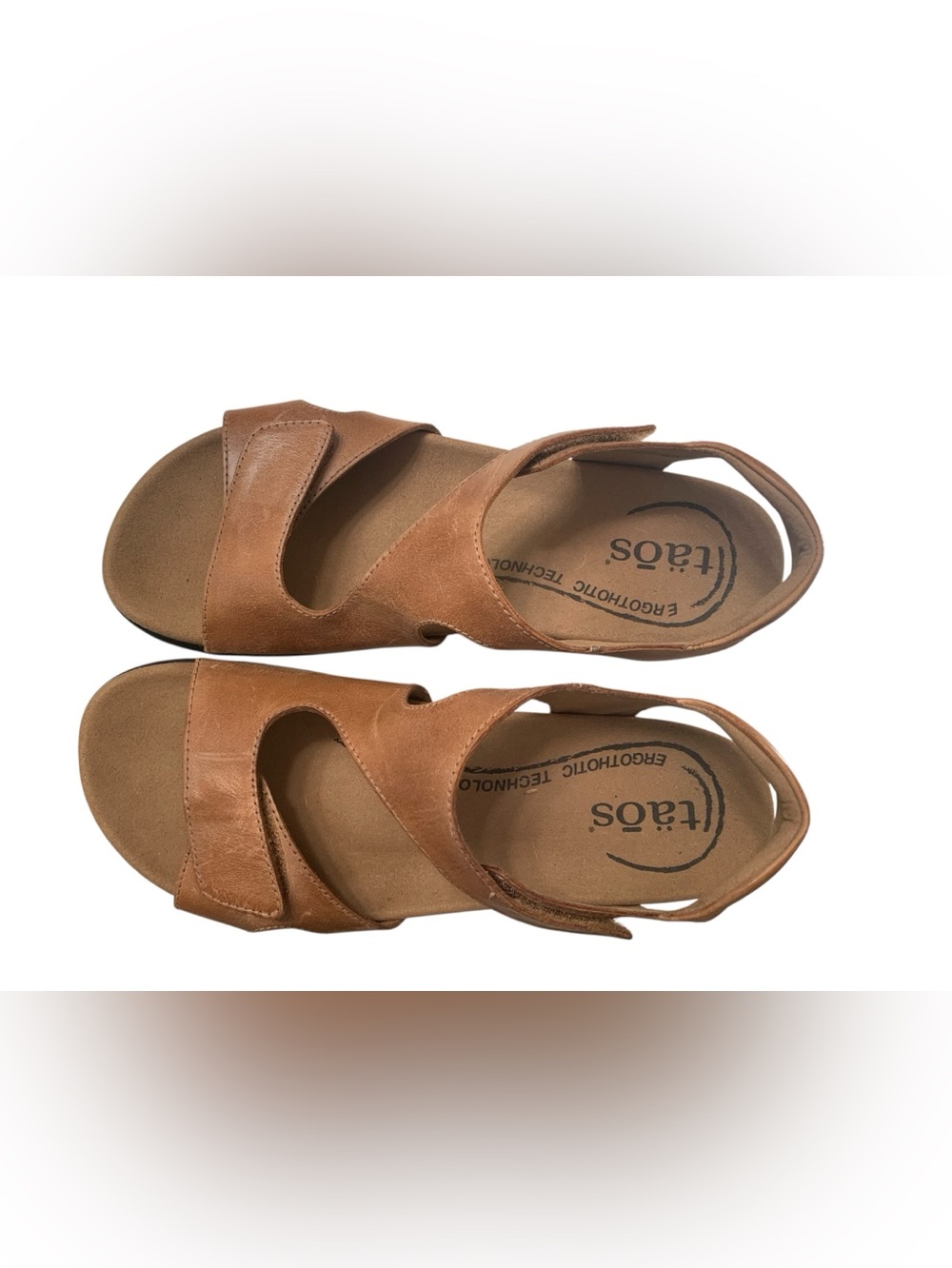 Taos Serene Carmel Leather Hook/Loop Sandals Sz 10 - Picture 3 of 9